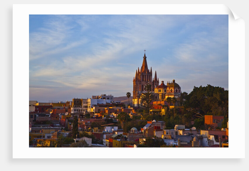 Cathedral of San Miguel de Allende at sunset by Anonymous