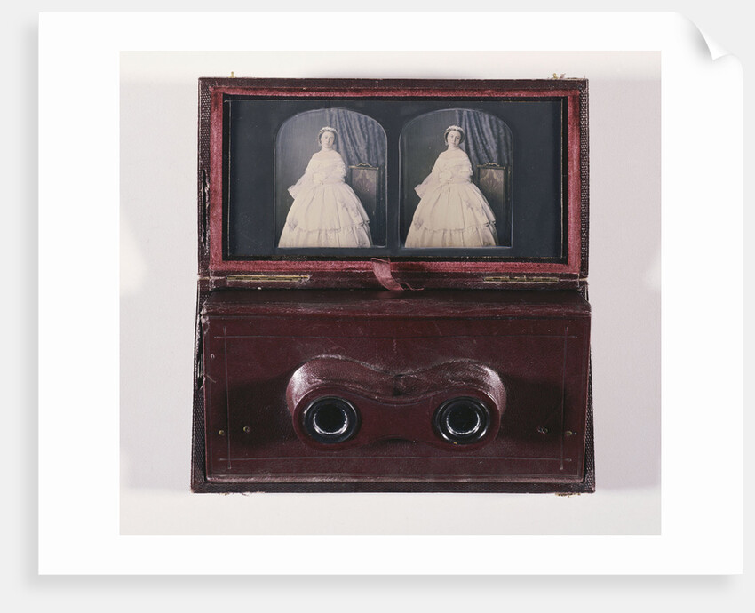 Queen Victoria's Daughter, Victoria, Princess Royal, circa 1856, in velvet-lined maroon leather folding case with collapsible viewing lenses by Anonymous