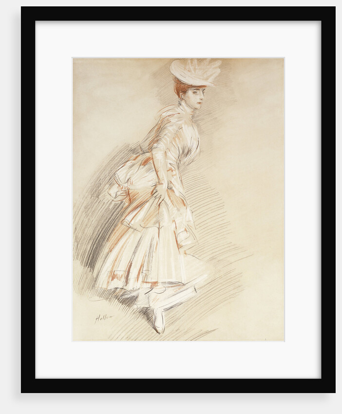 An Elegant Lady, Standing full-length by Paul Cesar Helleu