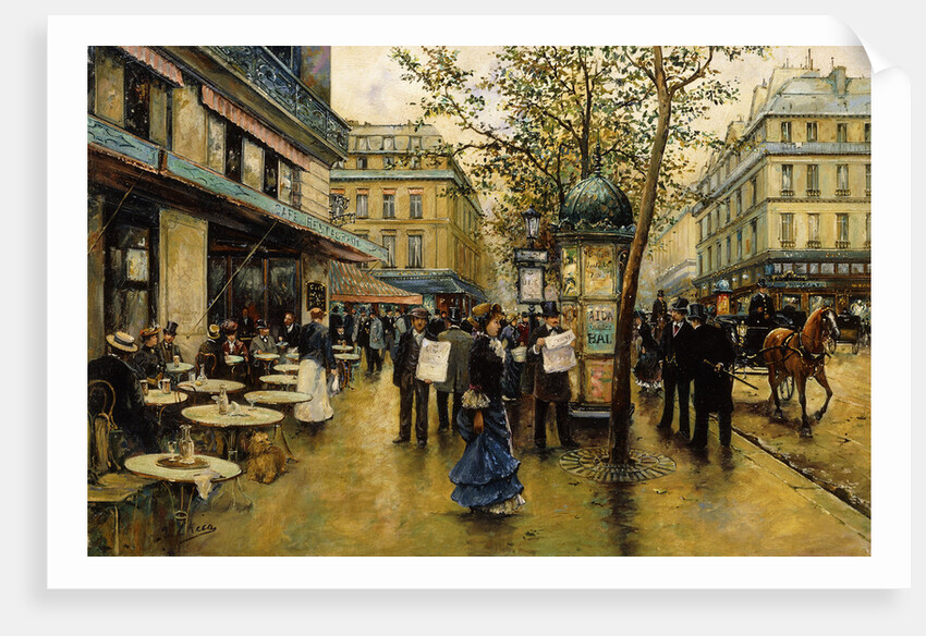 La Place de l'Opera, Paris by Ulpiano Checa y Sanz