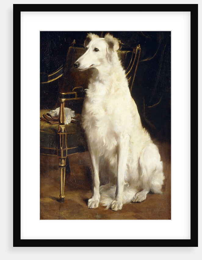 A Borzoi by a Chair by St. George Hare