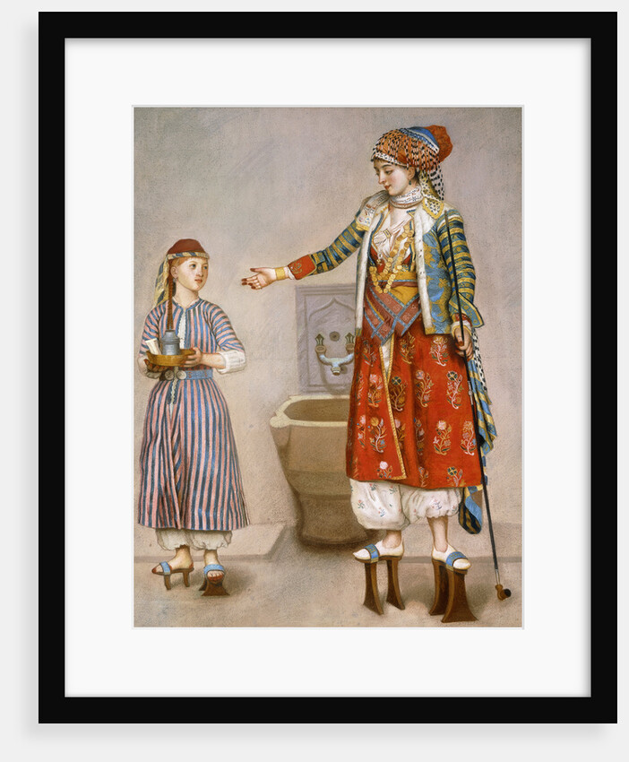 A Woman in Turkish Costume in a Hamam Instructing Her Servant by Jean-Etienne Liotard