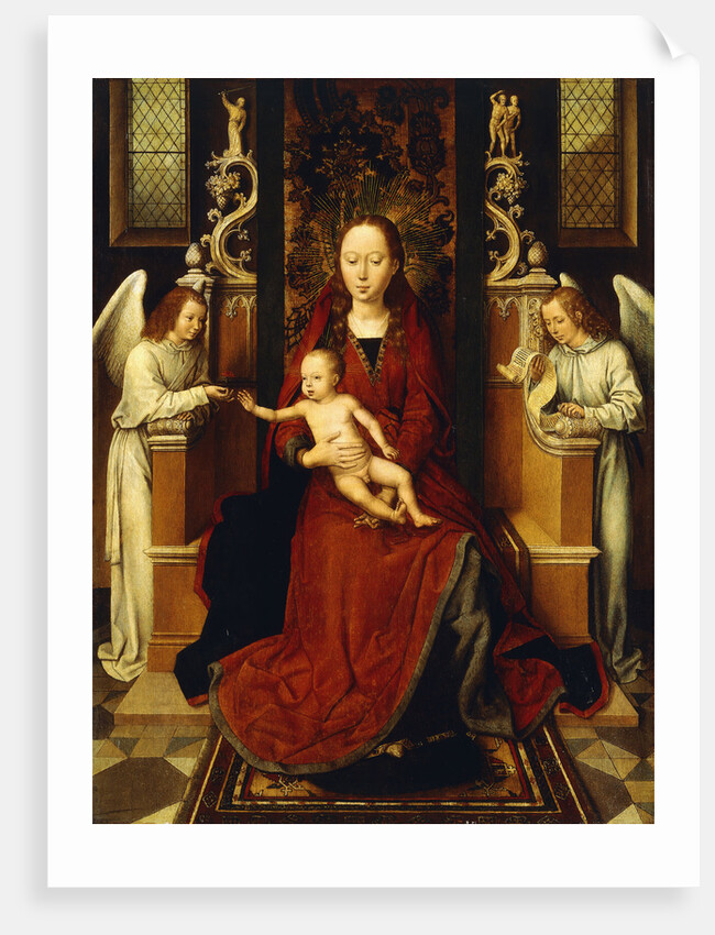 The Virgin and Child Enthroned with Two Angels by Hans Memling