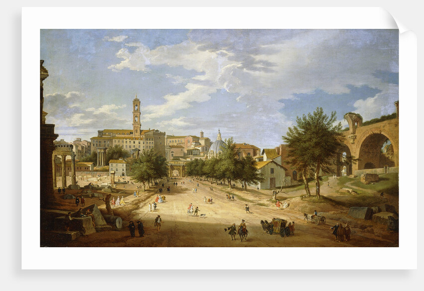 The Roman Forum and the Campidoglio seen from the Arch of Constantine by Giovanni Paolo Panini