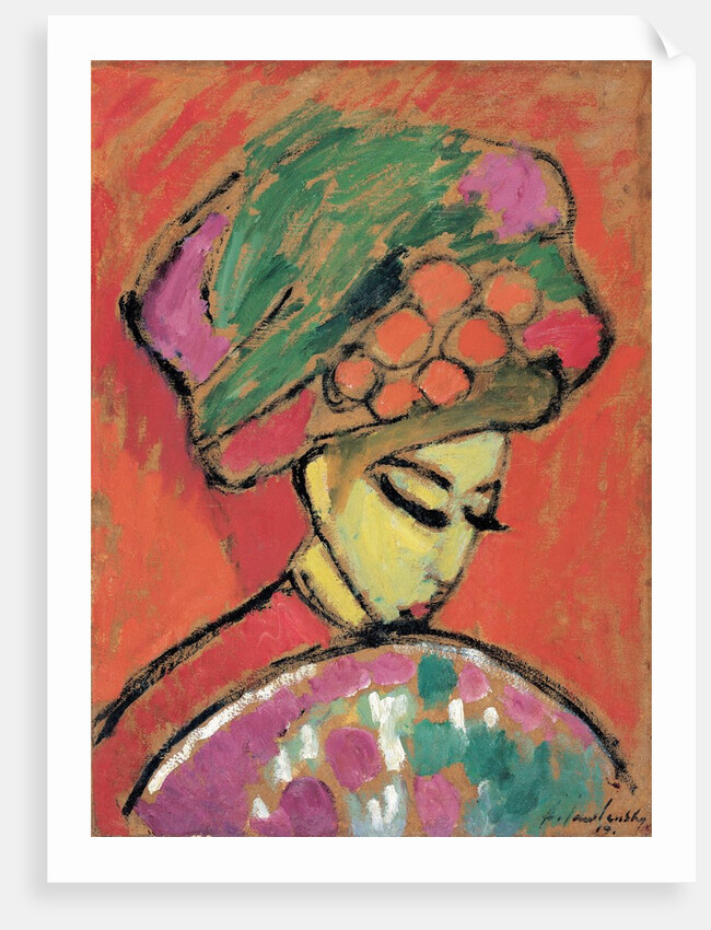 Young Girl with a Flowered Hat by Alexej Von Jawlensky