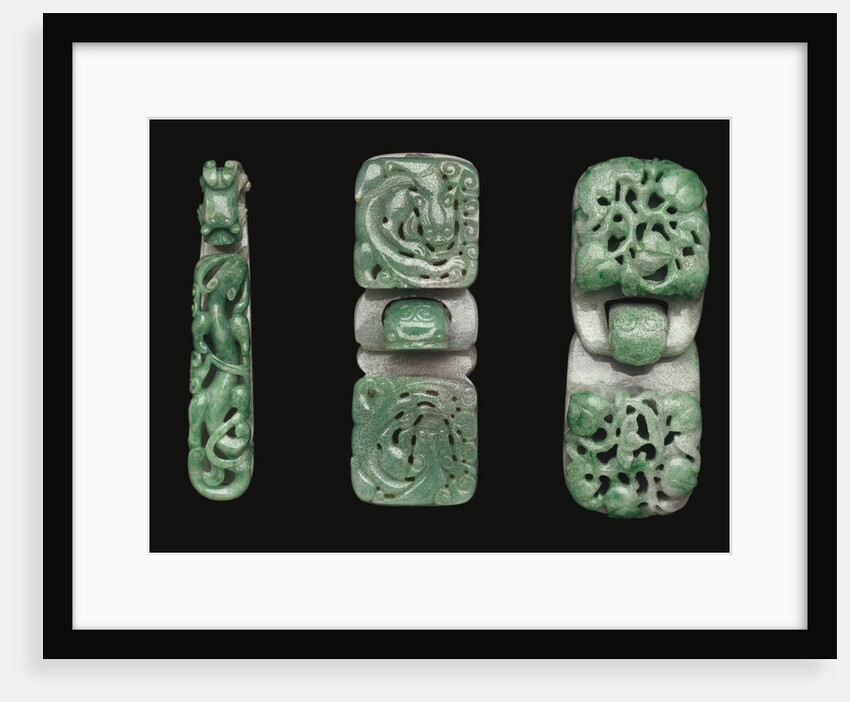 A group of jadeite belt hooks and buckles by Anonymous
