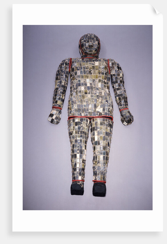 An important archaic spinach green and yellow nephrite jade burial suit assembled in ten sections by Anonymous