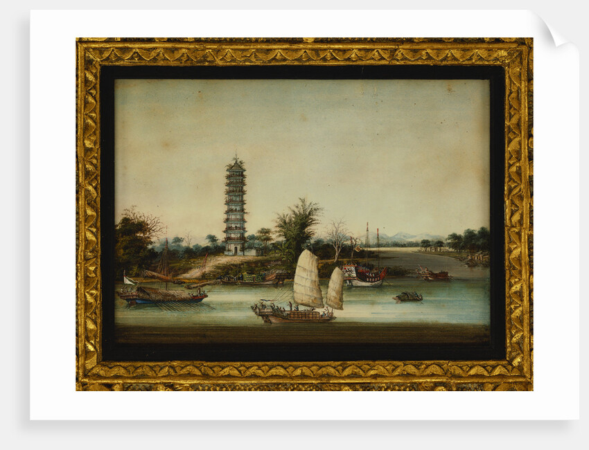 Whapoa Pagoda Surrounded by Sailing Craft, including a Fuzhou Seagoing Junk and a Marine Police Junk by Anonymous