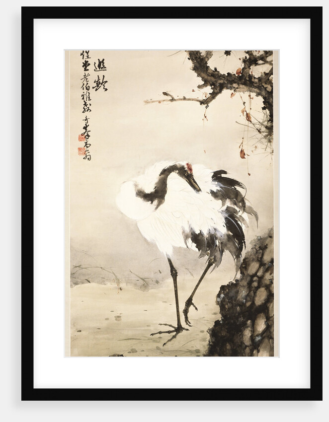 Crane under a Pine Tree by Gao Qifeng
