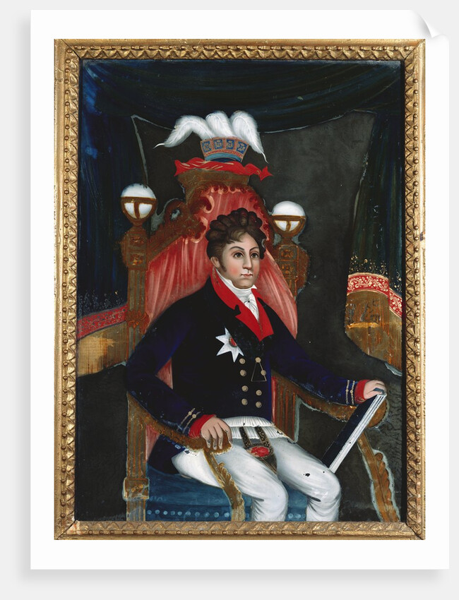 An Anglo Chinese reverse glass painting of George IV as Prince Regent by Anonymous