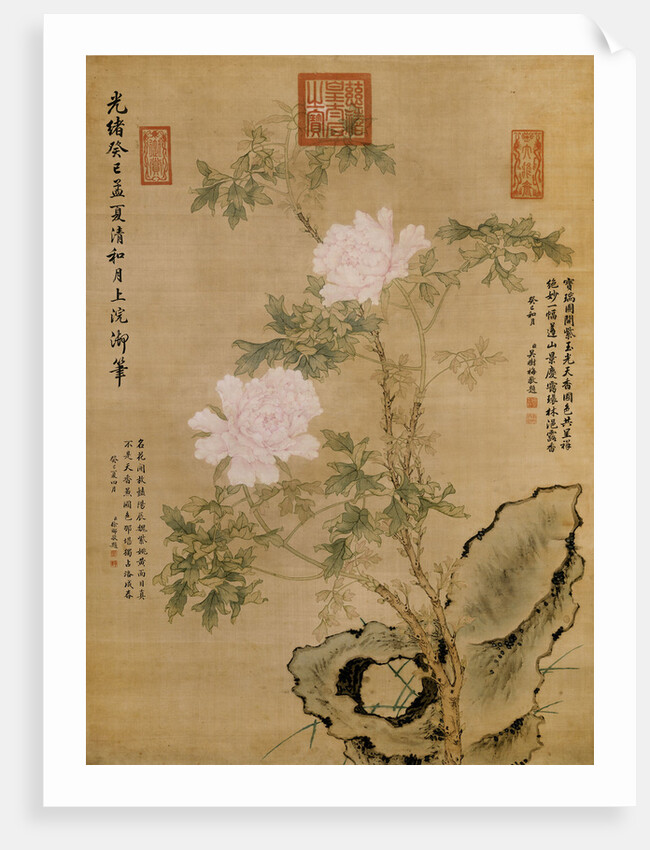 Peonies and Rock by Empress Dowager Cixi