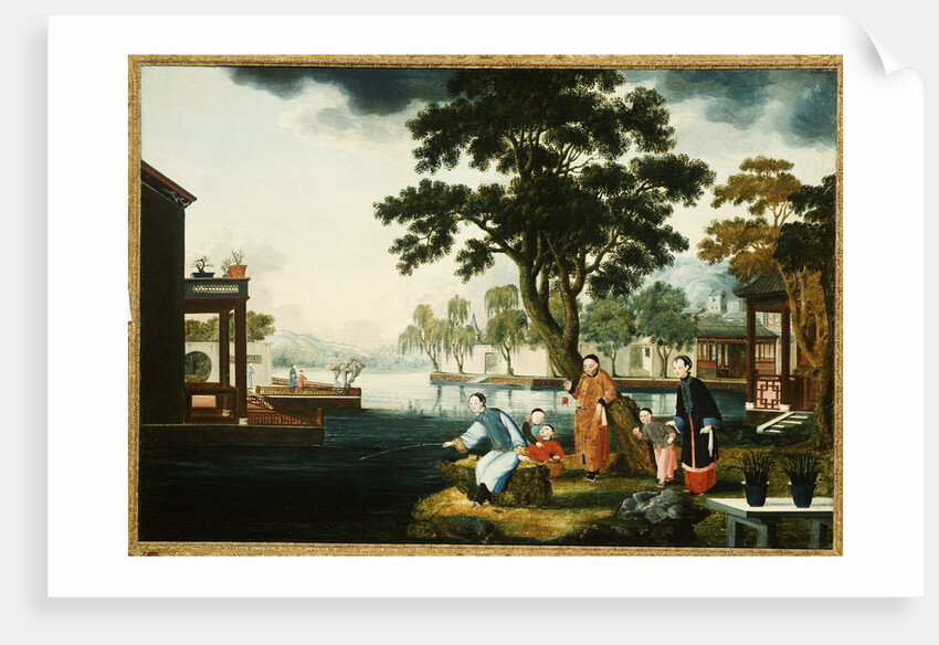 Summer: A Family Fishing by a Lake by Anonymous