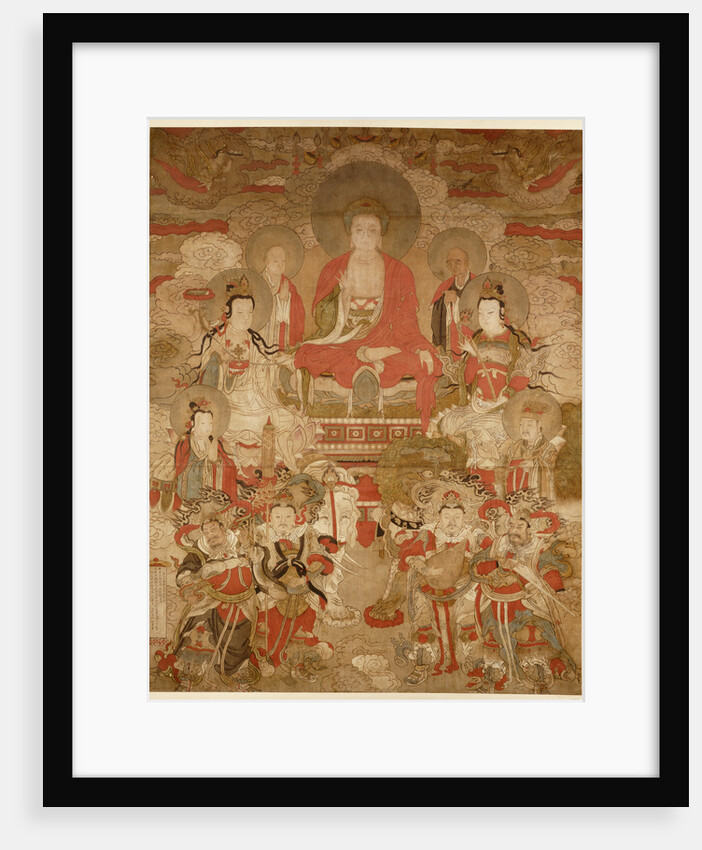 Chinese hanging scroll with Buddhas by Anonymous