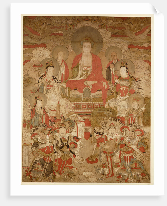 Chinese hanging scroll with Buddhas by Anonymous