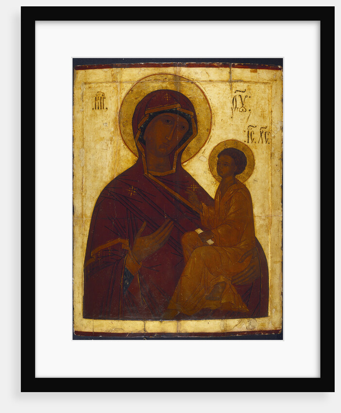 Tikhvin Mother of God, icon painted in the manner of the Moscow School in the manner of Andrei Rublev by Anonymous