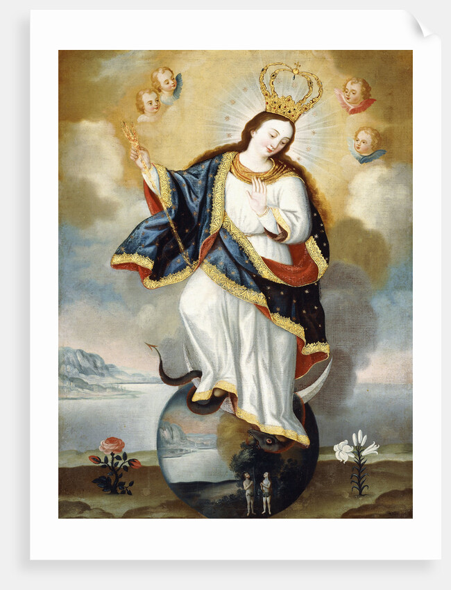 Apocalyptic Virgin of Quito attributed to Jose Cortez de Alcocer, Quito School by Anonymous