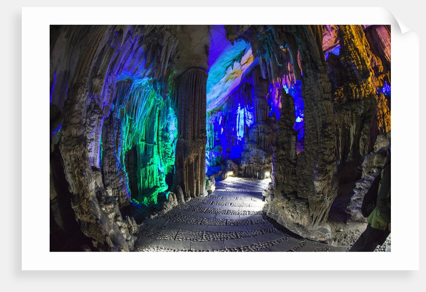 Multi Colored Lights in the Reed Flute Cave by Anonymous