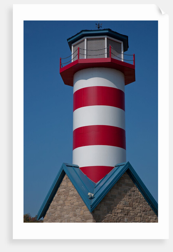 Grafton Illinois red and white striped lighthouse by Anonymous
