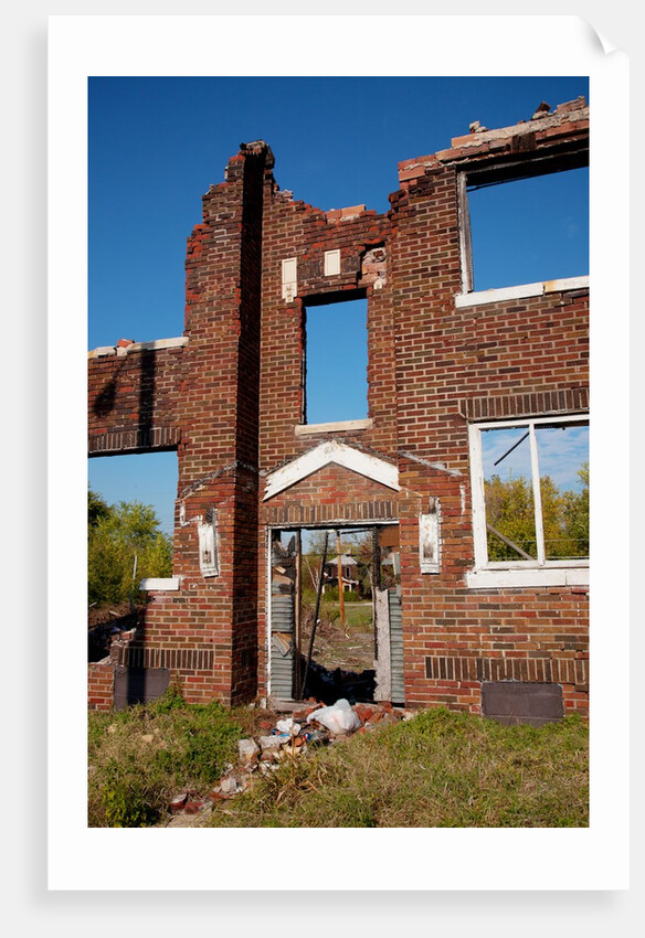 Deserted red brick apartments East St. Louis by Anonymous