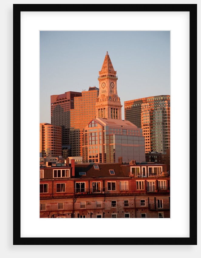 Boston Skyline at sunrise features Commerce House Tower, Boston, MA. by Anonymous
