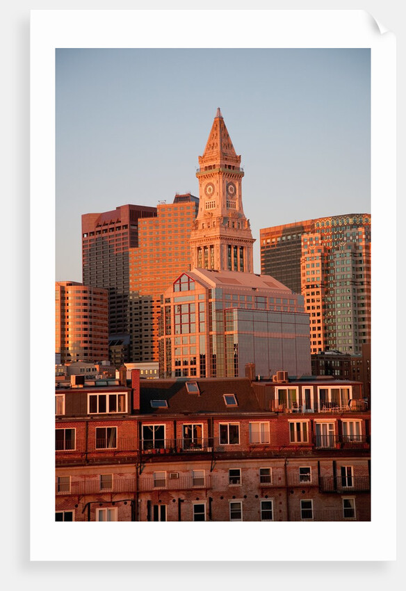 Boston Skyline at sunrise features Commerce House Tower, Boston, MA. by Anonymous