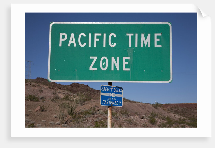 Pacific Time Zone Road sign by Anonymous