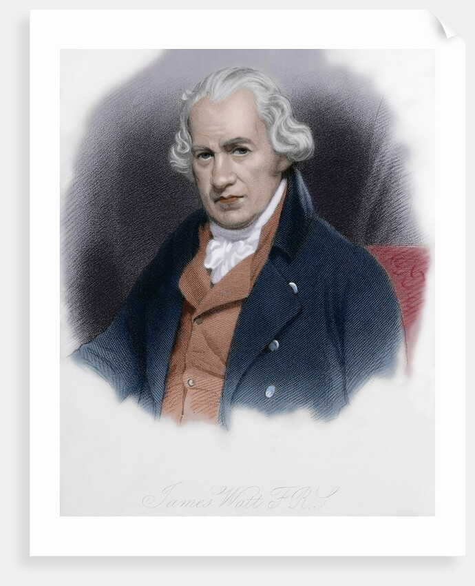 James Watt (1736-1819). Scottish inventor. Colored engraving. by Anonymous