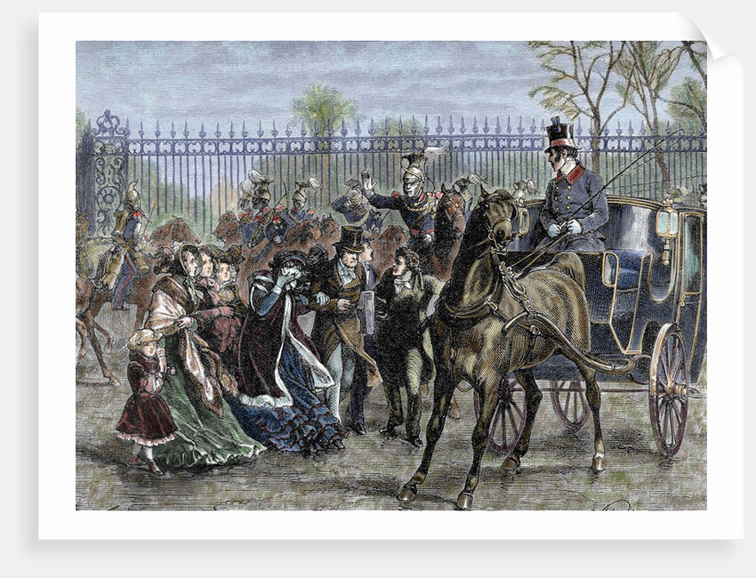 French Liberal Revolution (February 1848). Louis Philippe and his family out of the Tuileries Palace by Anonymous
