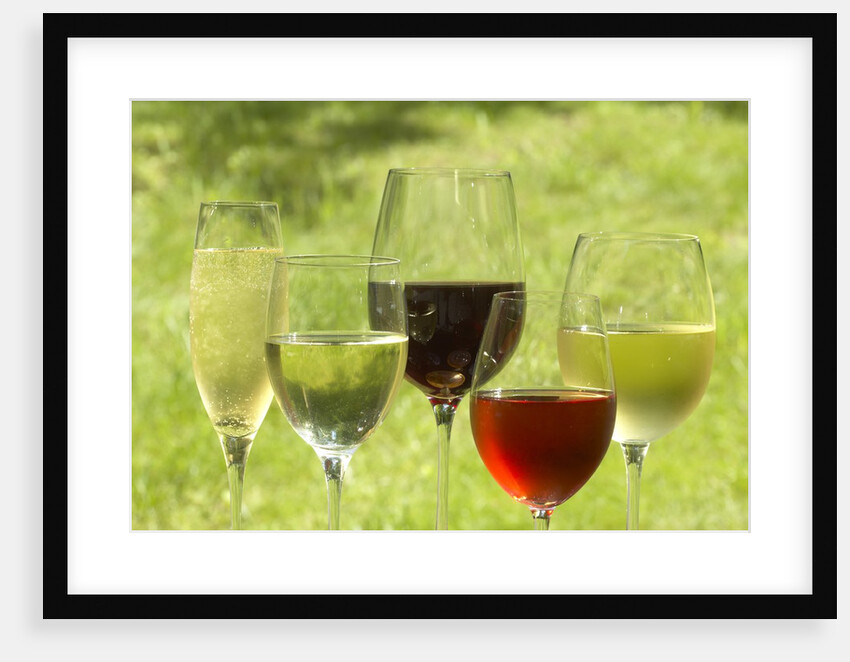 Filled wine glasses by Anonymous