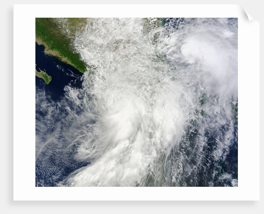 Satellite view of Hurrican Ingrid and Tropical Storm Manuel over Mexico by Anonymous