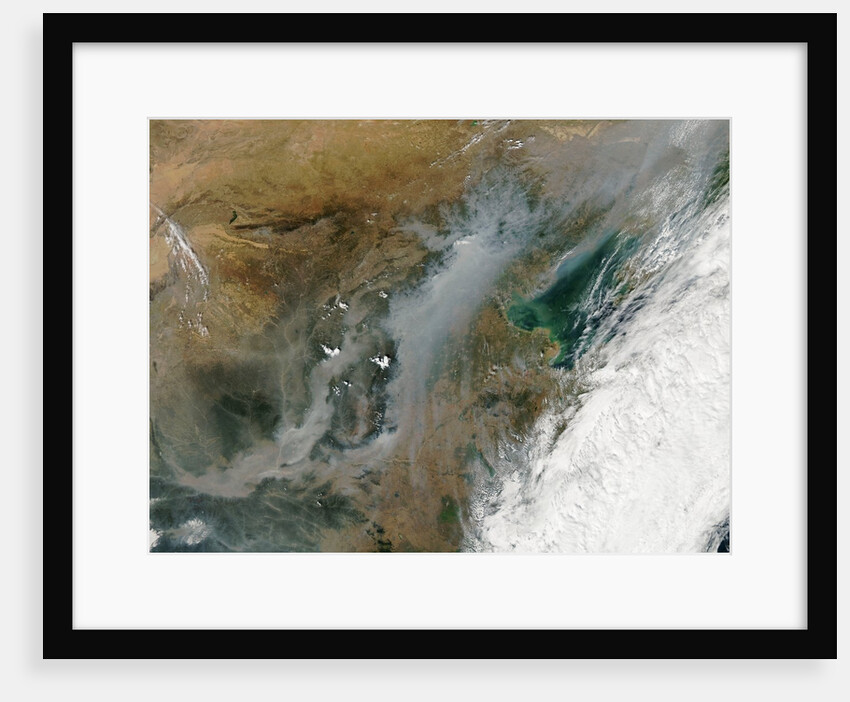 Satellite view of smog and haze over eastern China by Anonymous