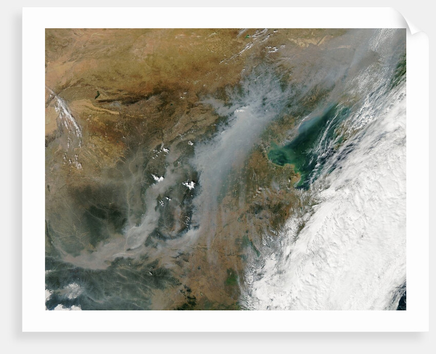 Satellite view of smog and haze over eastern China by Anonymous