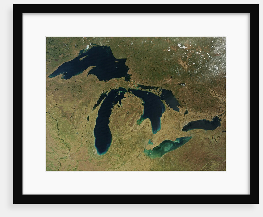 Satellite image of the Great Lakes in early spring by Anonymous