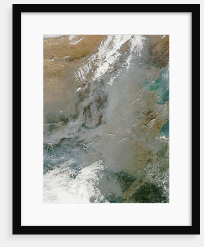 Satellite image of smog and haze over Harbin, in north eastern China by Anonymous