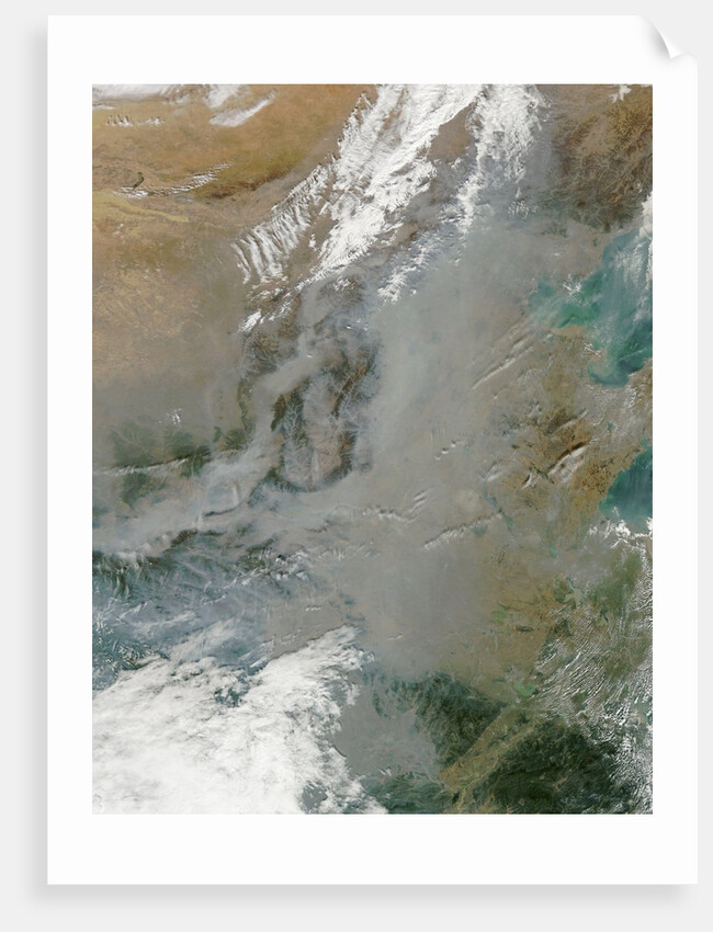Satellite image of smog and haze over Harbin, in north eastern China by Anonymous