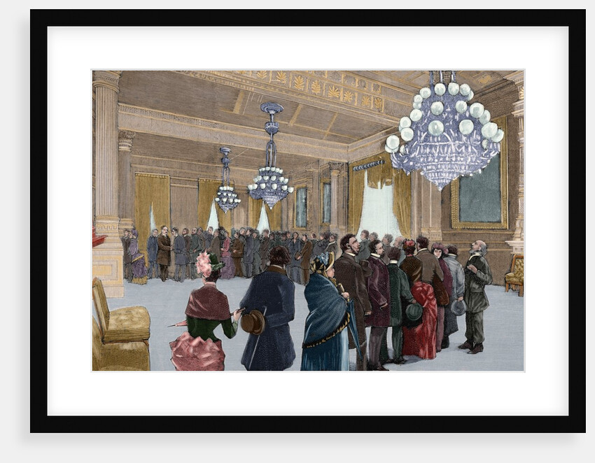A public reception day by President Grover Cleveland (1837-1908) by Anonymous