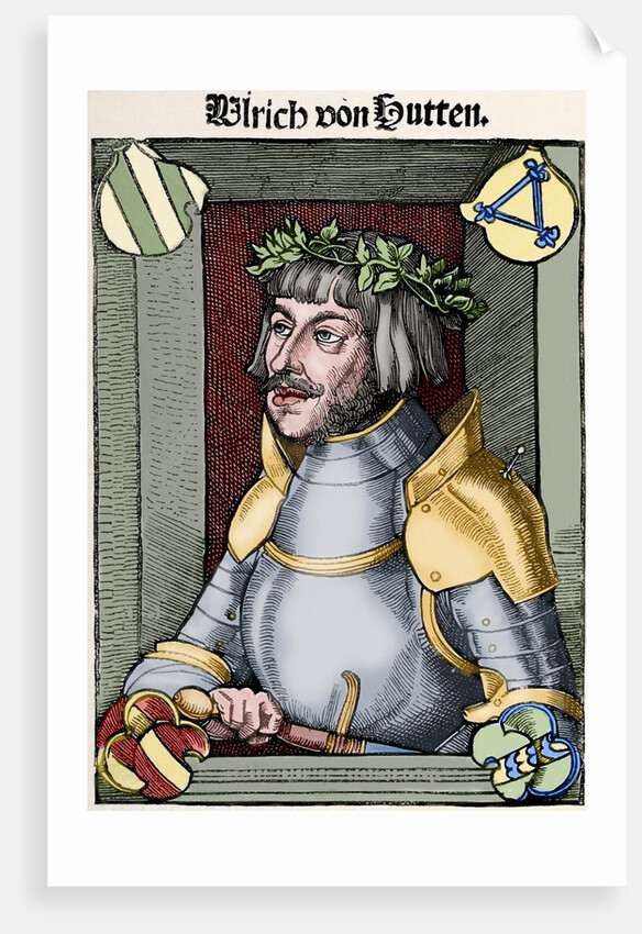 Ulrich von Hutten (1488-1523). Engraving. Colored. by Anonymous