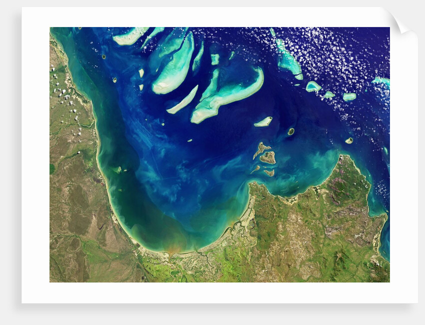 Satellite view of Booti Booti National Park, Charlotte Bay and the Great Barrier Reef, Australia by Anonymous