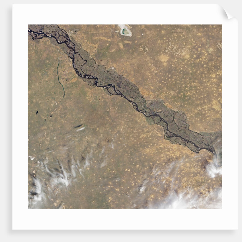 Satellite view of the Volga River in central Russia by Anonymous