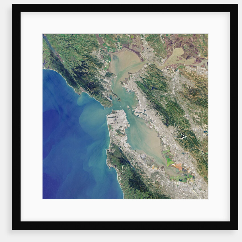 Satellite view of the San Francisco Bay area by Anonymous