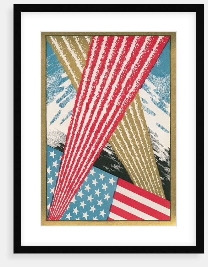 American Flag with Fireworks by Anonymous