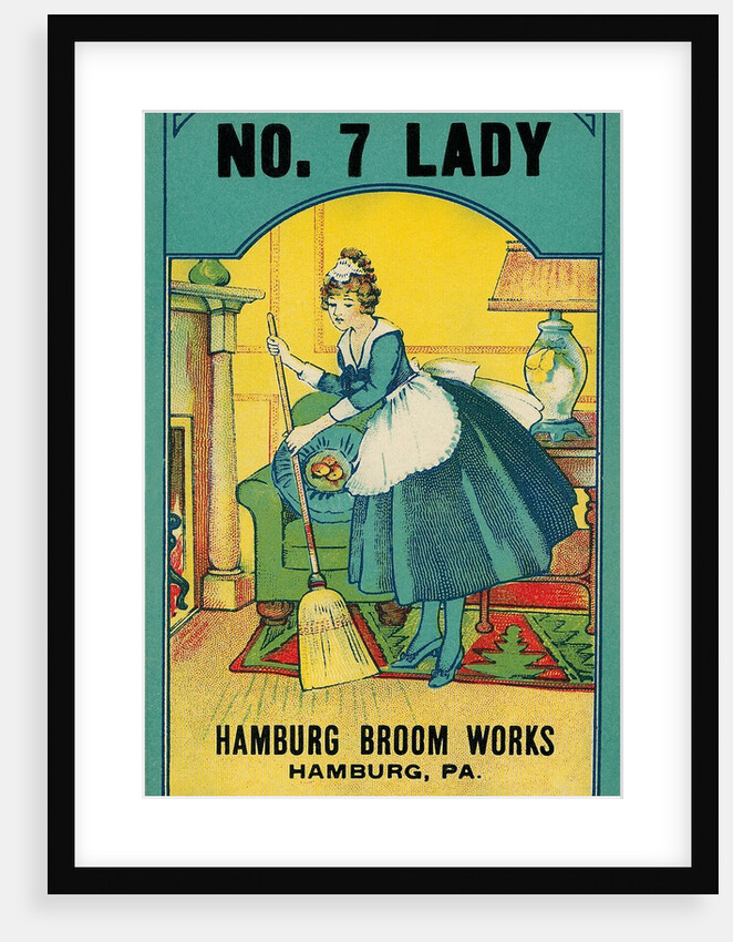 Advertisement for Hamburg Broom Works with Sweeping Maid by Anonymous