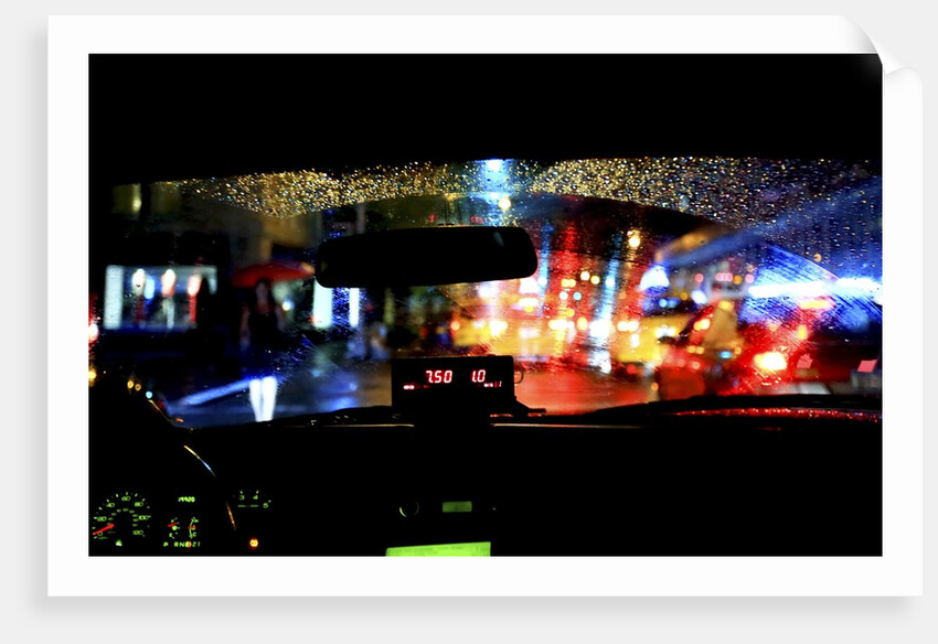Taxi ride on a rainy evening by Anonymous