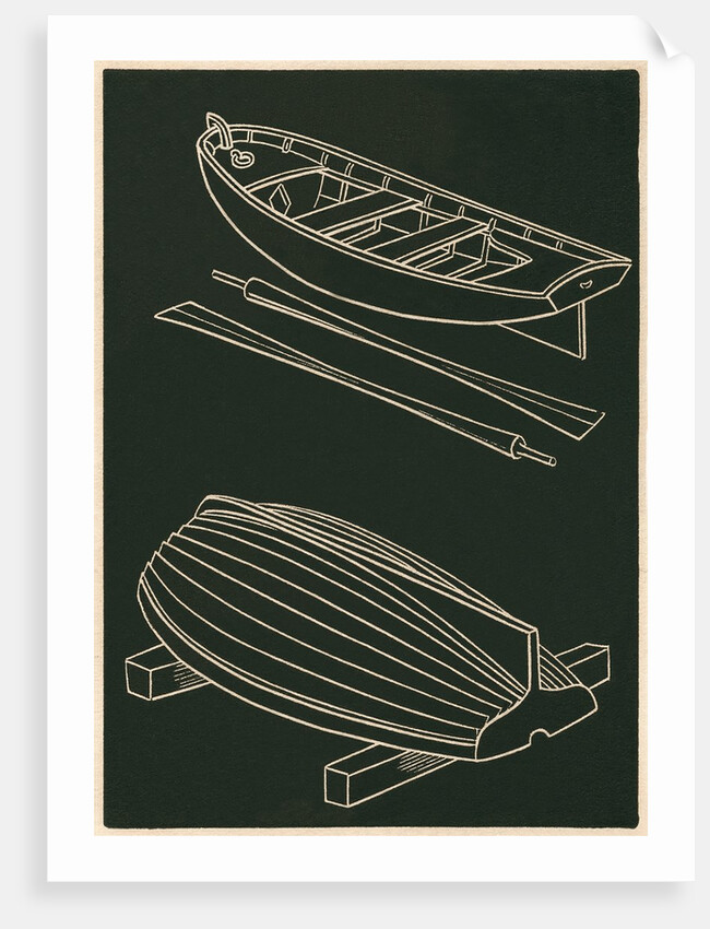 Rowboats and Oars in Black and White by Anonymous