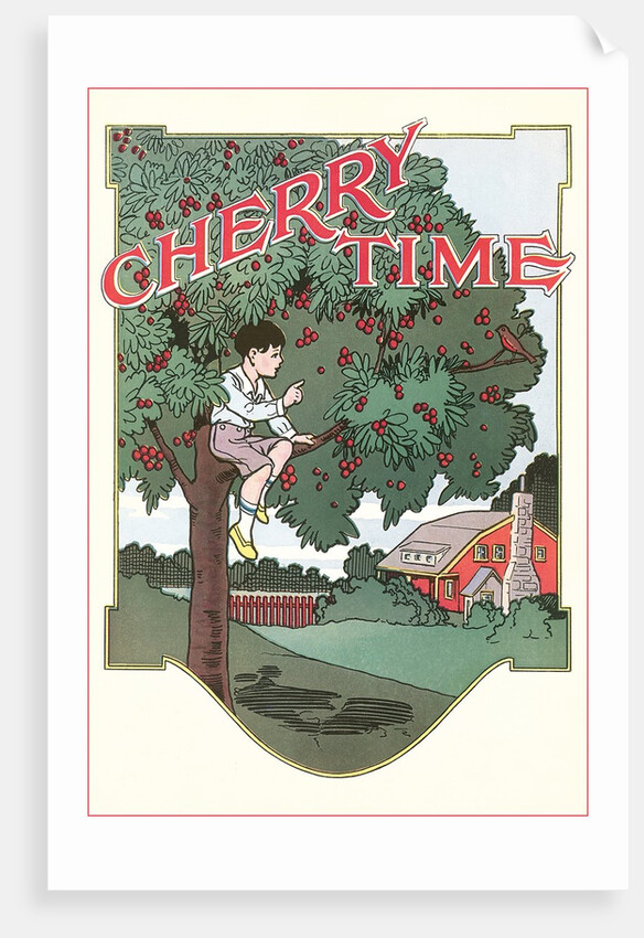 Cherry Time, Boy in Tree by Anonymous