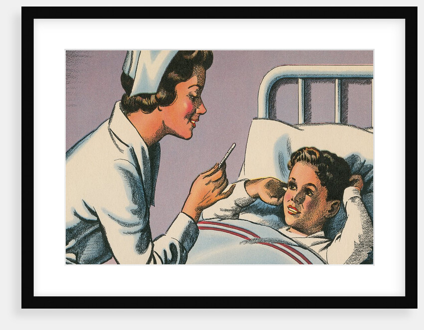 Nurse Taking Boy's Temperature by Anonymous