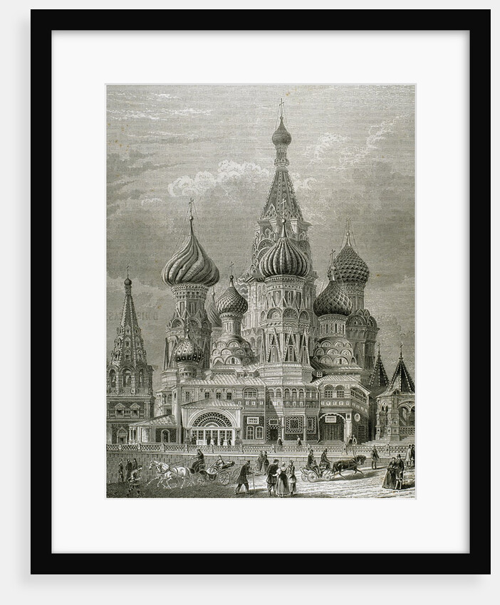Russia, Moscow, St. Basil's Cathedral, Engraving by Anonymous
