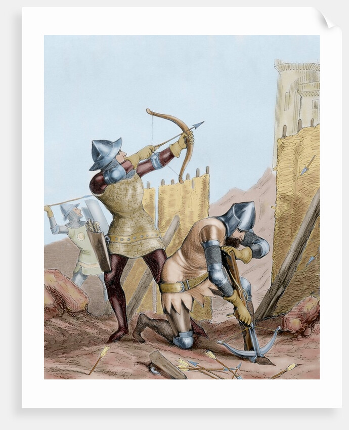 Siege of Gibraltar. Archers. 1350. by Anonymous