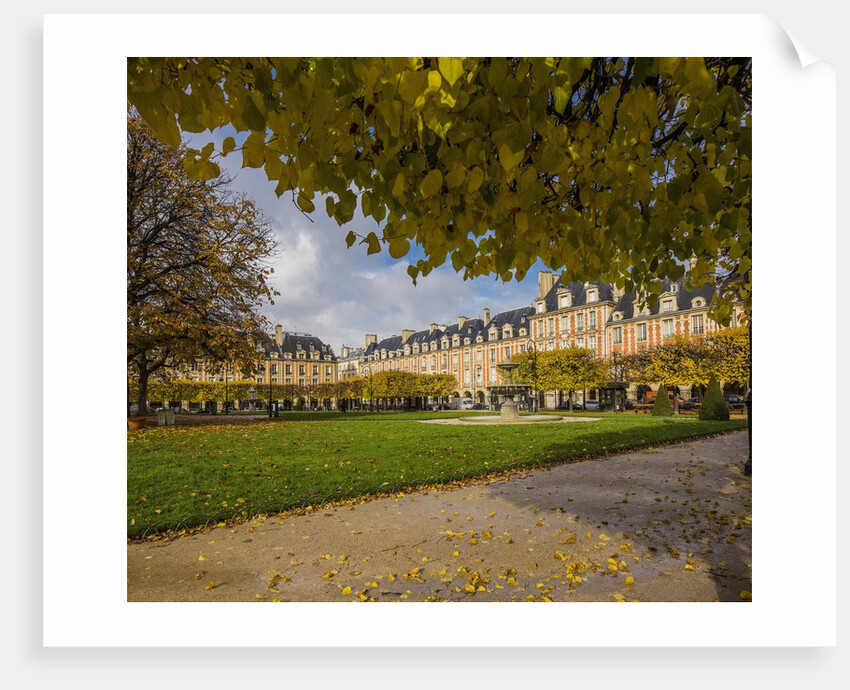 Le Marais, Place (square) des Vosges in autumn (fall) by Anonymous