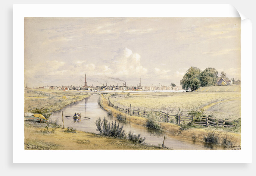 Jersey City with a Glimpse of New York From the Bergen Canal by William Rickarby Miller